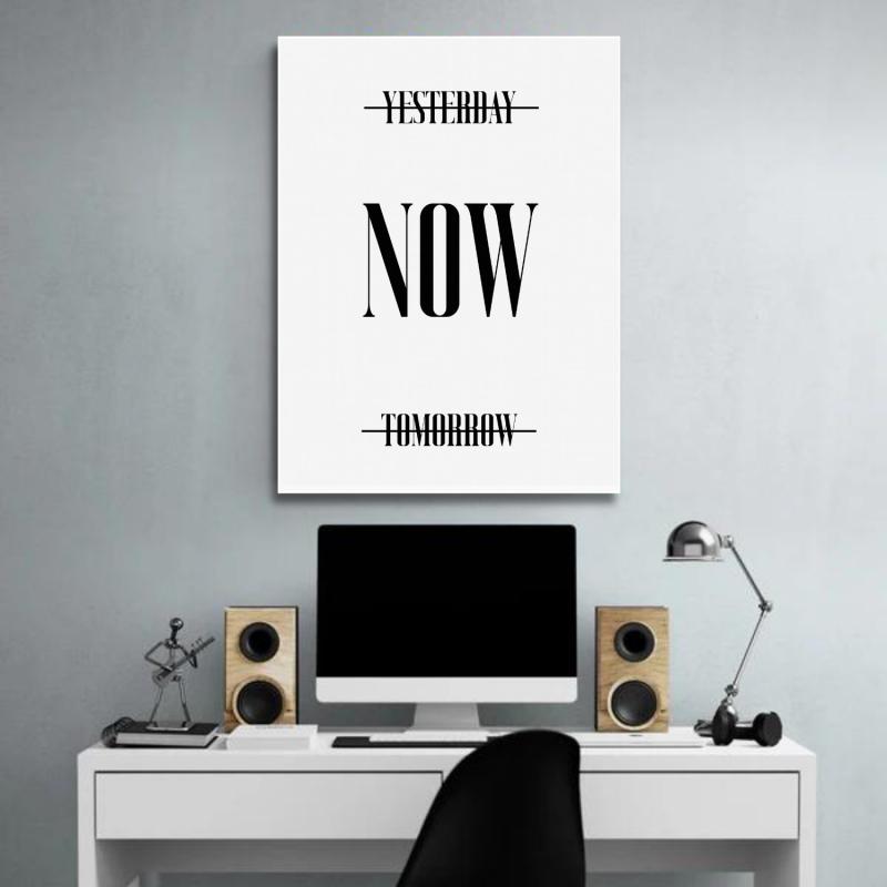 Pozitivní obraz s motivačním mottem YESTERDAY, NOW, TOMORROW, Motivace na zeď. BudujImperium.cz – motivační obrazy