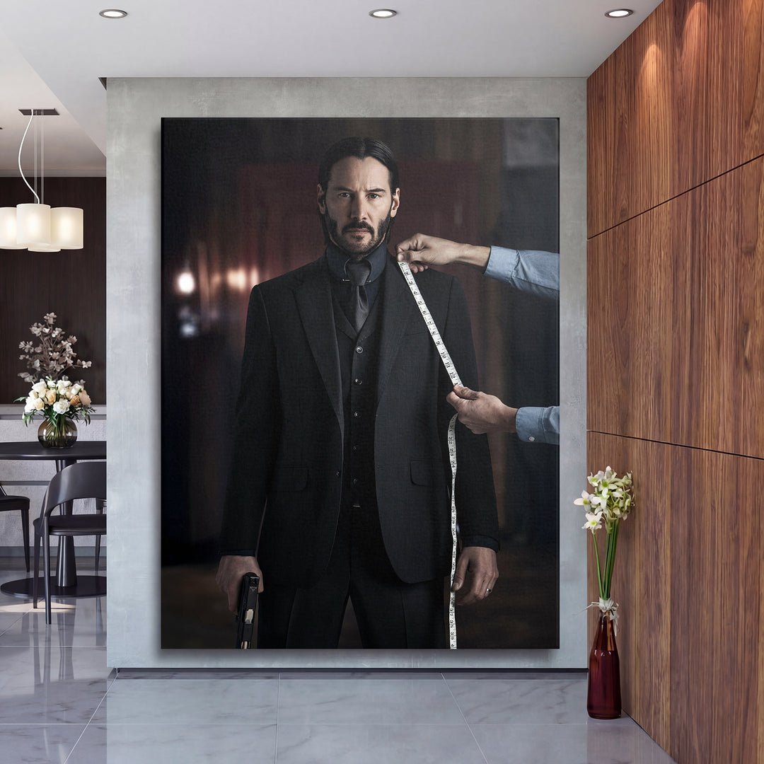 Obraz John Wick - Oblek na míru na velké stěně, druhý pohled.