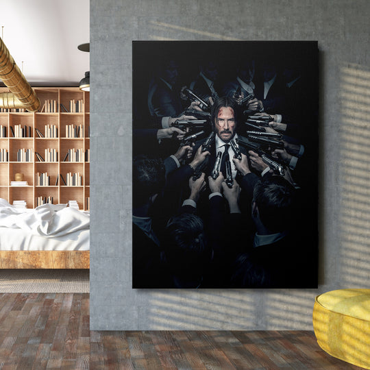 Obraz John Wick - Ze všech stran na velké stěně.