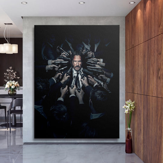 Obraz John Wick - Ze všech stran na velké stěně, druhý pohled.