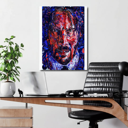 Obraz John Wick - Expresivní malba v kanceláři.