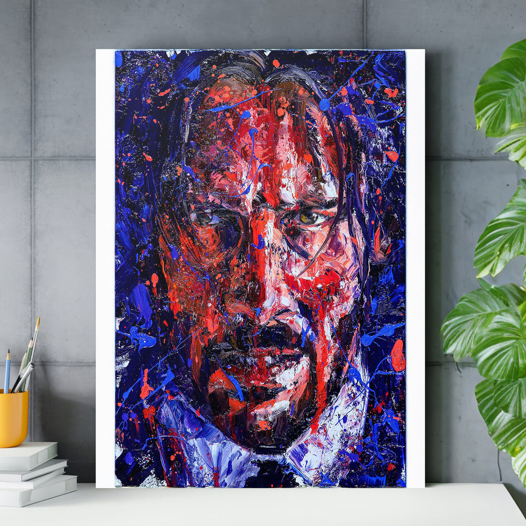 Obraz John Wick - Expresivní malba nad pracovním stolem.