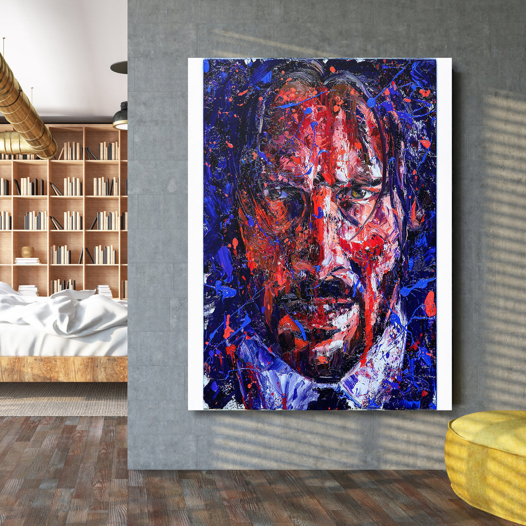 Obraz John Wick - Expresivní malba na velké stěně.