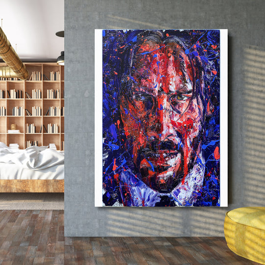 Obraz John Wick - Expresivní malba na velké stěně.