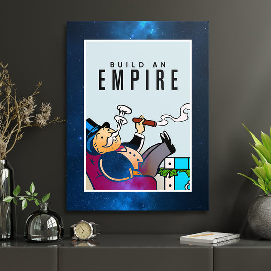 Obraz Monopoly - Build an Empire v interiéru s hodinami.
