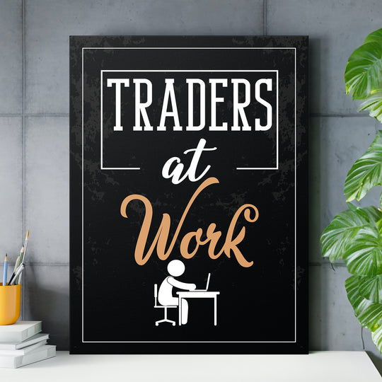 Obraz Trading - Traders at Work nad pracovním stolem.