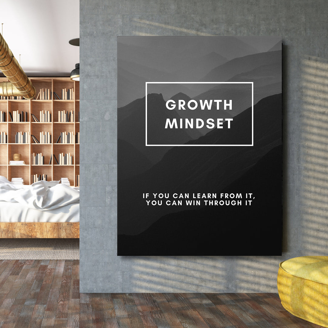 Motivační obraz Growth Mindset - Horské vrstvy na velké stěně.