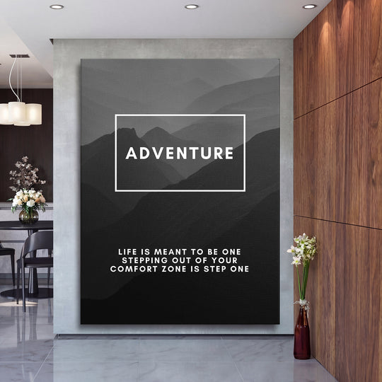 Motivační obraz Adventure - Horské vrstvy na velké stěně, druhý pohled.