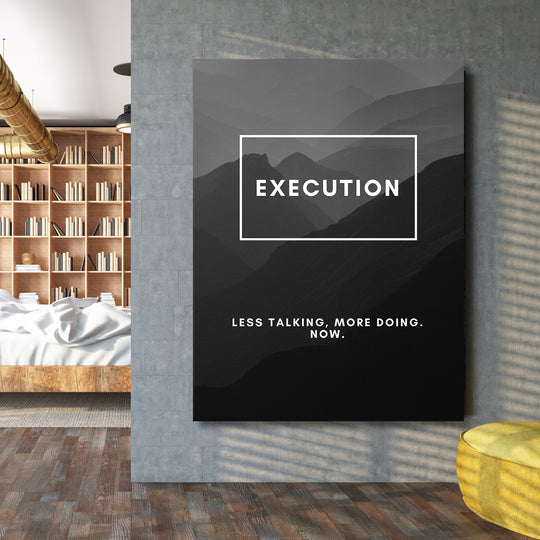 Motivační obraz Execution - Horské vrstvy na velké stěně.