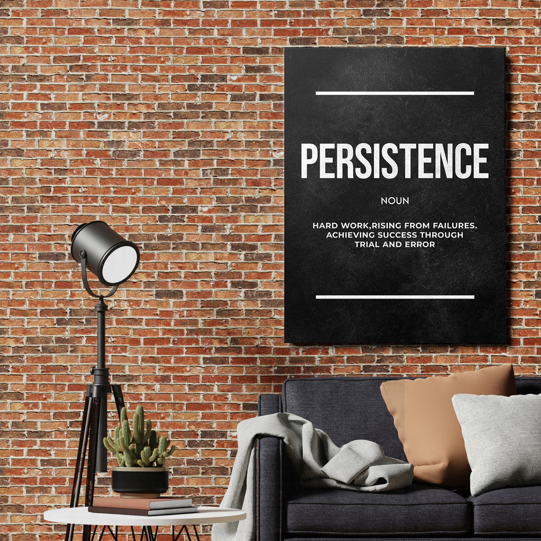 Motivační obraz Persistence - Definice na cihlové zdi.