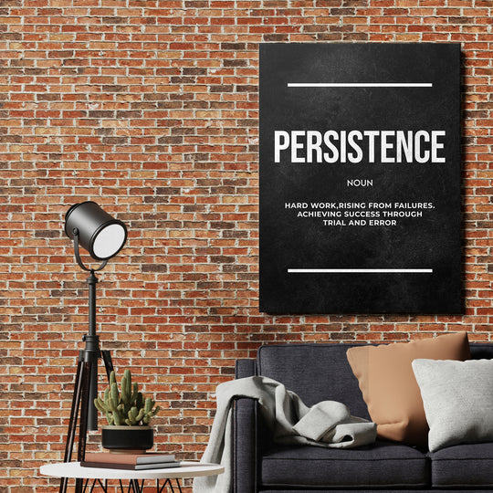 Motivační obraz Persistence - Definice na cihlové zdi.