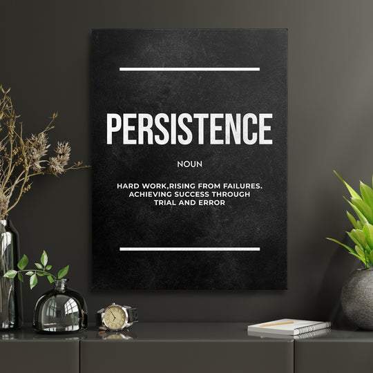 Motivační obraz Persistence - Definice v interiéru s hodinami.
