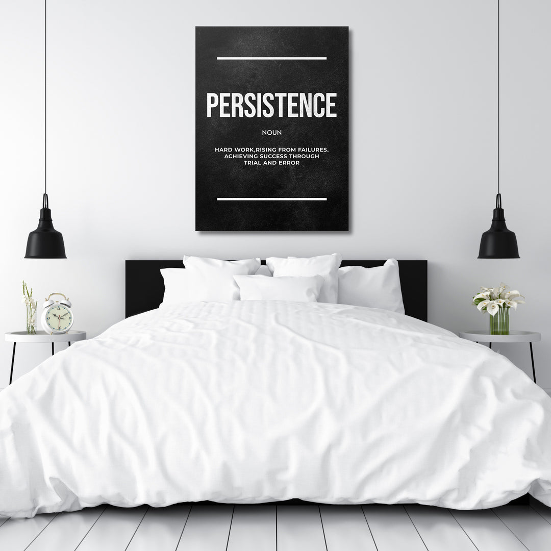 Motivační obraz Persistence - Definice nad postelí.