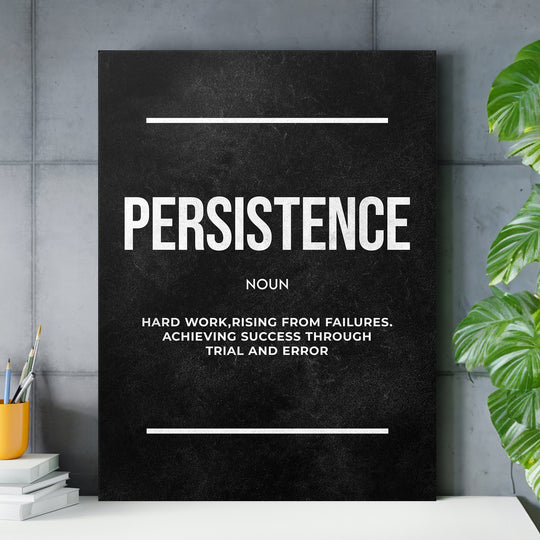 Motivační obraz Persistence - Definice nad pracovním stolem.