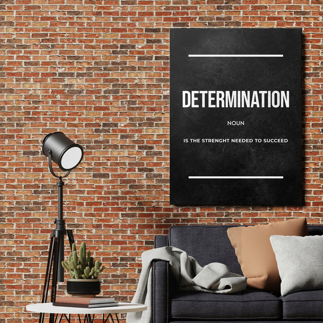 Motivační obraz Determination - Definice na cihlové zdi.