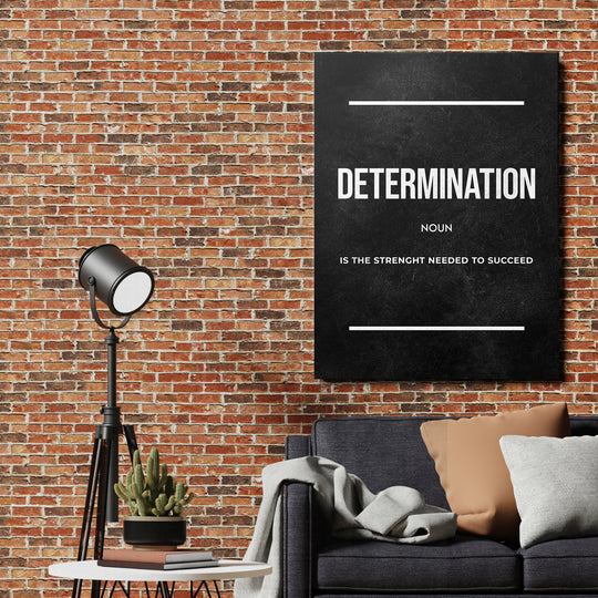 Motivační obraz Determination - Definice na cihlové zdi.