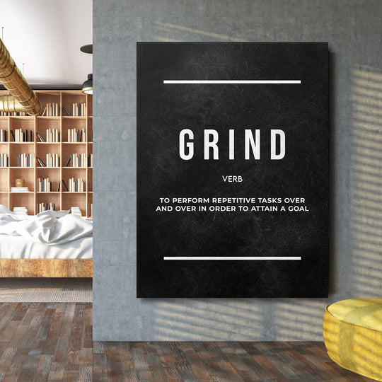 Motivační obraz Grind - Tabulová definice na velké stěně.
