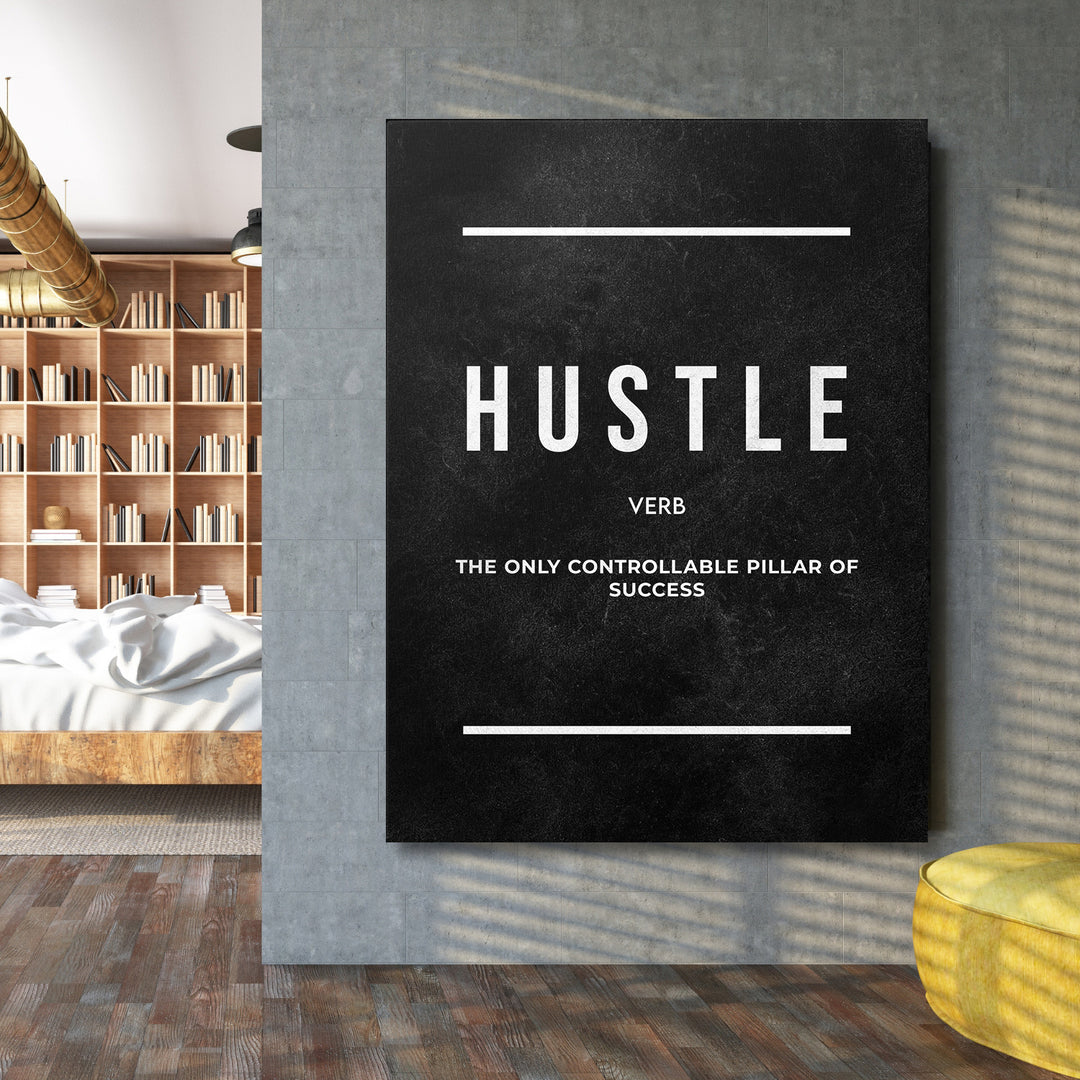 Motivační obraz Hustle - Tabulová definice na velké stěně.