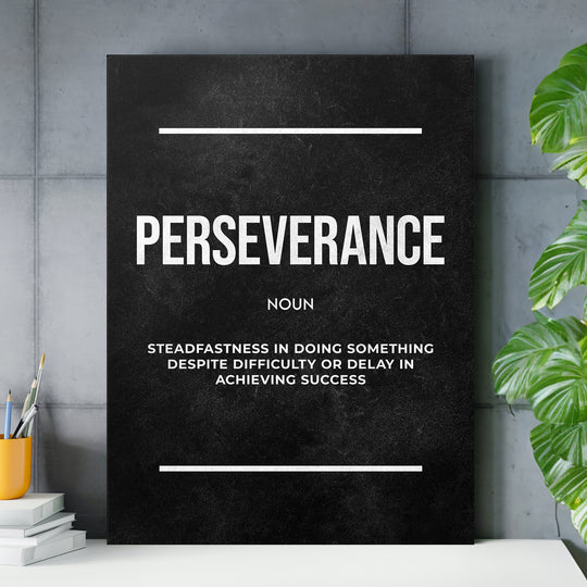 Motivační obraz Perseverance - Definice nad pracovním stolem.