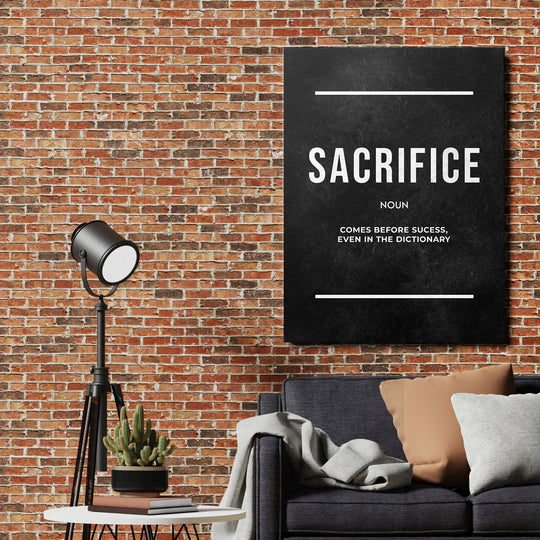 Motivační obraz Sacrifice - Definice na cihlové zdi.