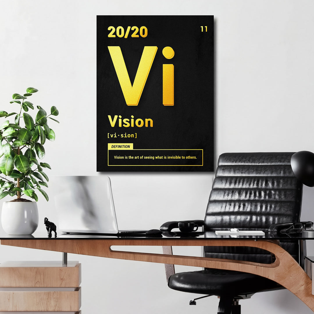 Motivační obraz Vision - Žlutá definice v kanceláři.