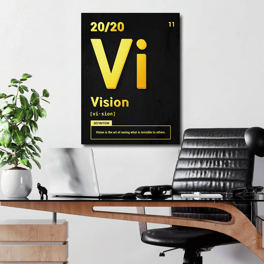 Motivační obraz Vision - Žlutá definice v kanceláři.