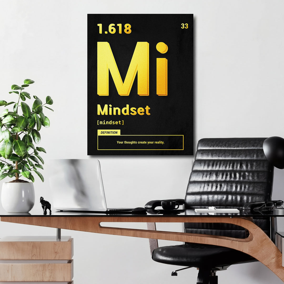 Motivační obraz Mindset - Žlutá definice v kanceláři.