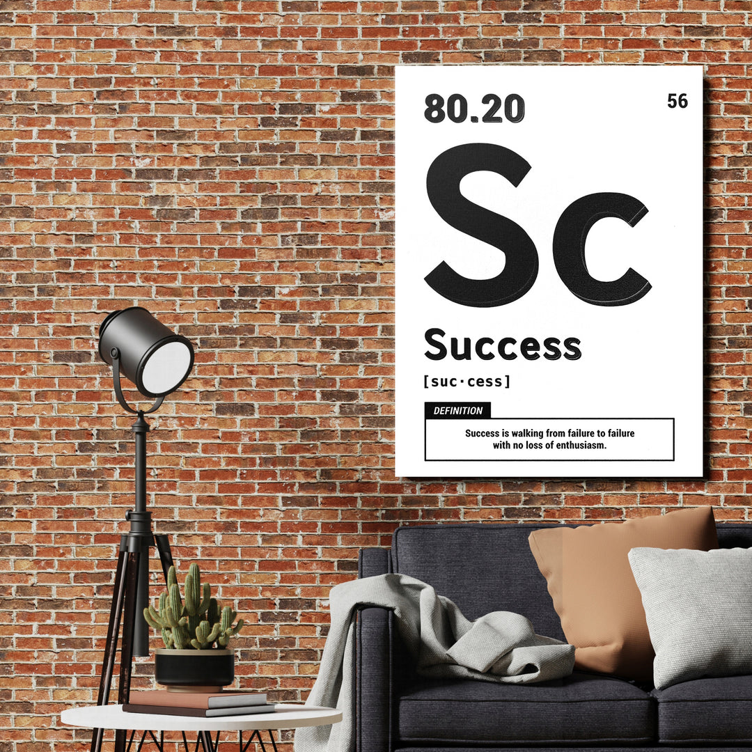 Motivační obraz Success - Bílá definice na cihlové zdi.