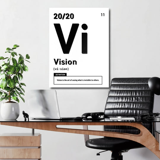 Motivační obraz Vision - Bílá definice v kanceláři.