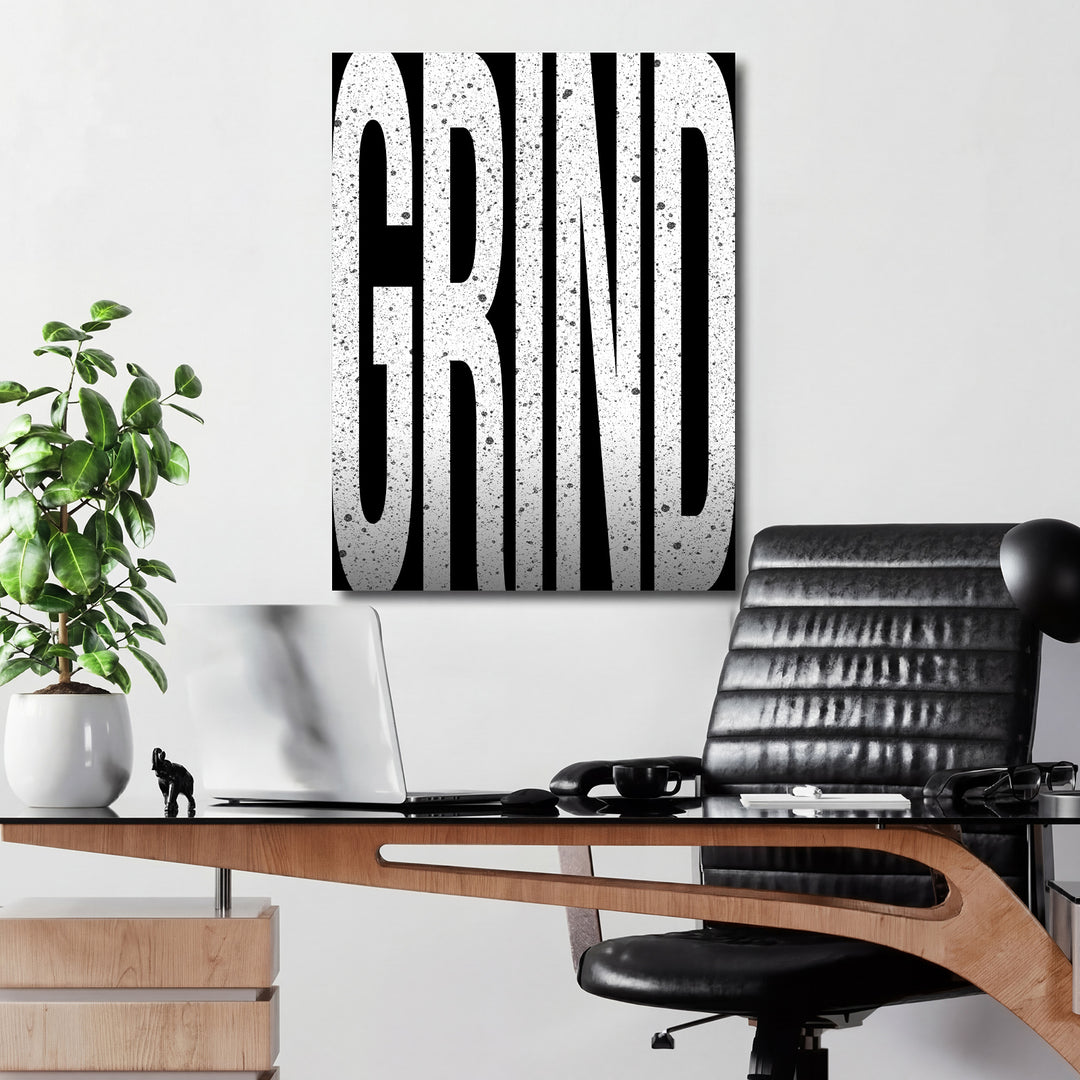Motivační obraz Grind - Velká písmena v kanceláři.