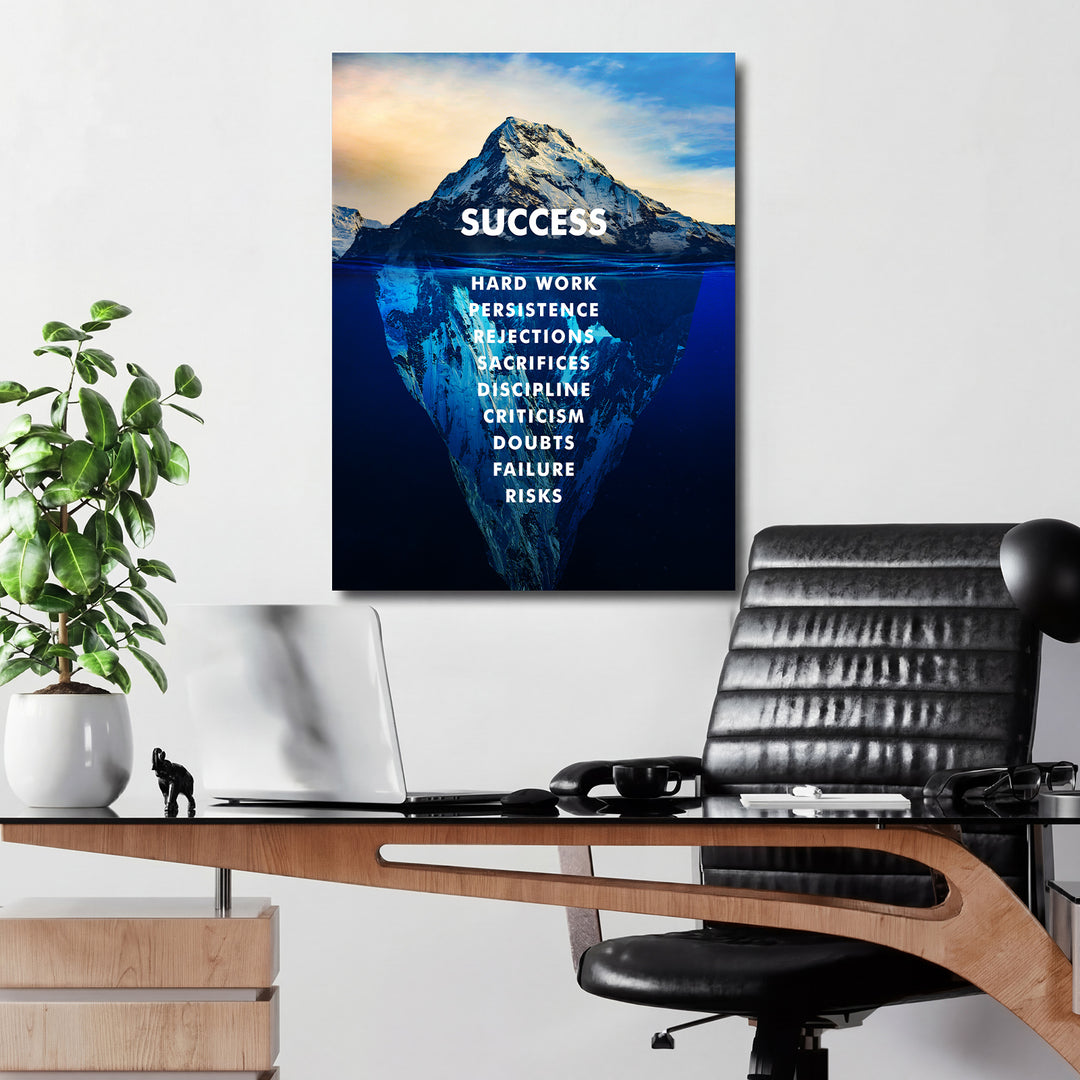Motivační obraz Success - Skrytá masa ledu v kanceláři.
