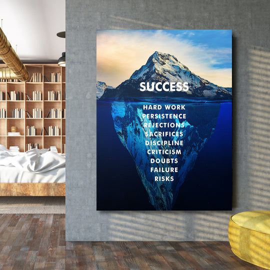 Motivační obraz Success - Skrytá masa ledu na velké stěně.