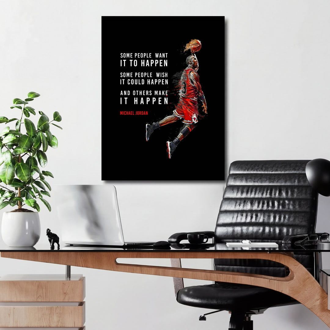 Obraz Michael Jordan - Make It Happen v kanceláři.