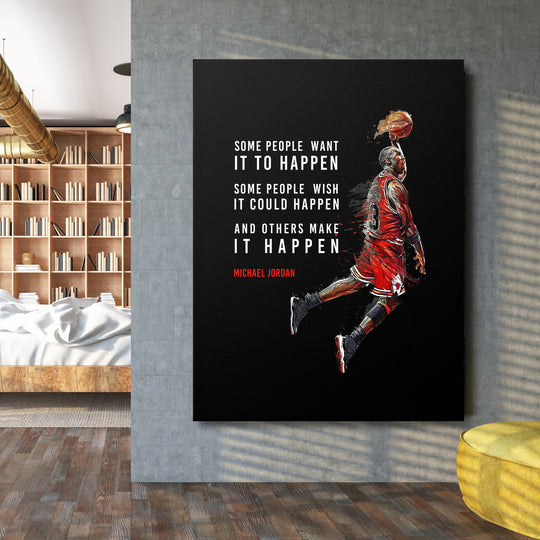 Obraz Michael Jordan - Make It Happen na velké stěně.