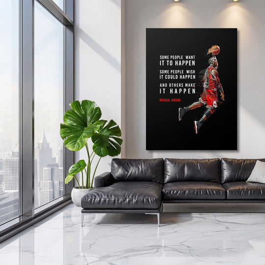 Obraz Michael Jordan - Make It Happen na velké stěně, třetí pohled.