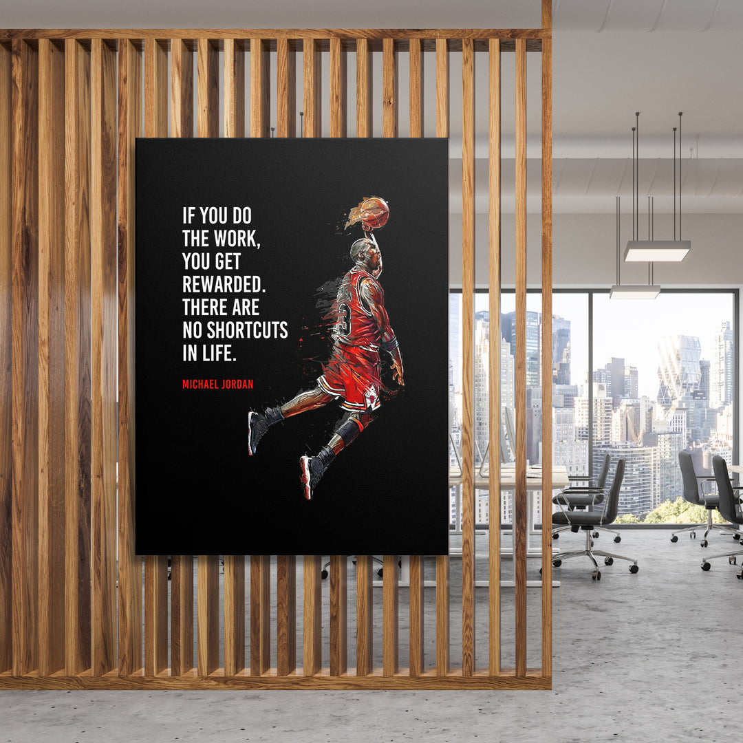 Obraz Michael Jordan - Žádné zkratky na dřevěné stěně.