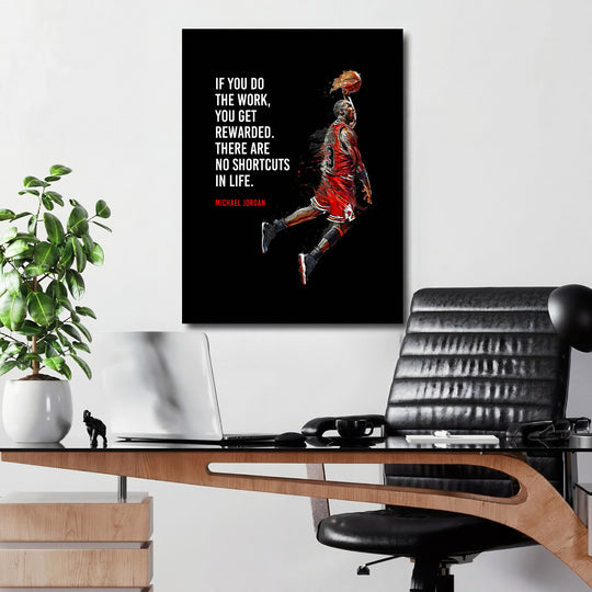 Obraz Michael Jordan - Žádné zkratky v kanceláři.