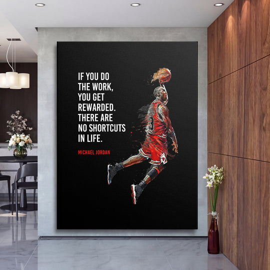 Obraz Michael Jordan - Žádné zkratky na velké stěně, druhý pohled.