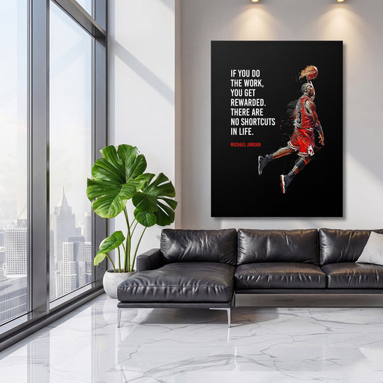 Obraz Michael Jordan - Žádné zkratky na velké stěně, třetí pohled.