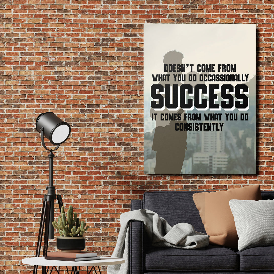Motivační obraz Success - Každý den na cihlové zdi.