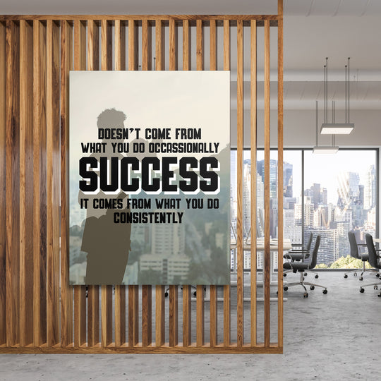 Motivační obraz Success - Každý den na dřevěné stěně.