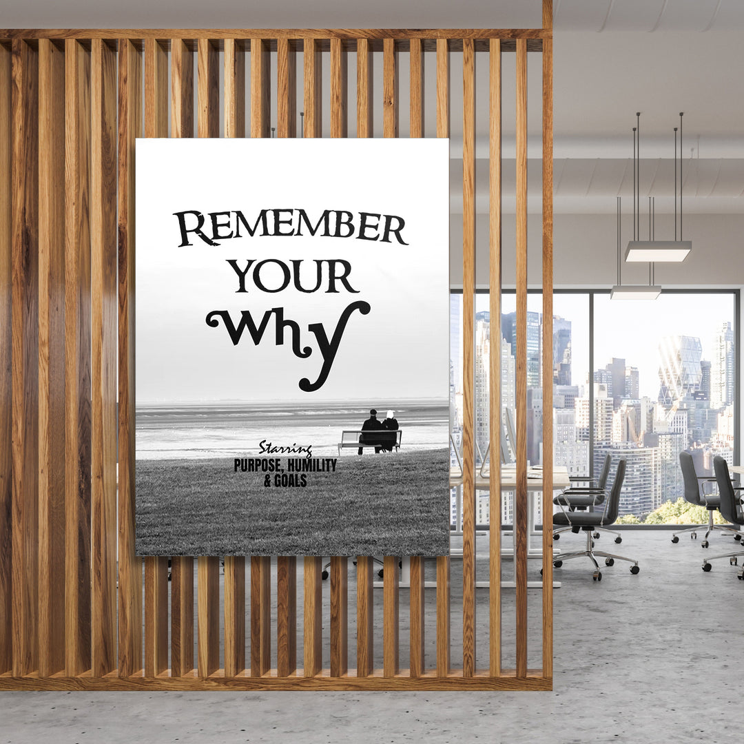 Motivační obraz - Remember Your Why na dřevěné stěně.
