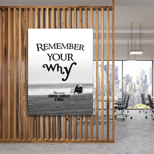 Motivační obraz - Remember Your Why na dřevěné stěně.