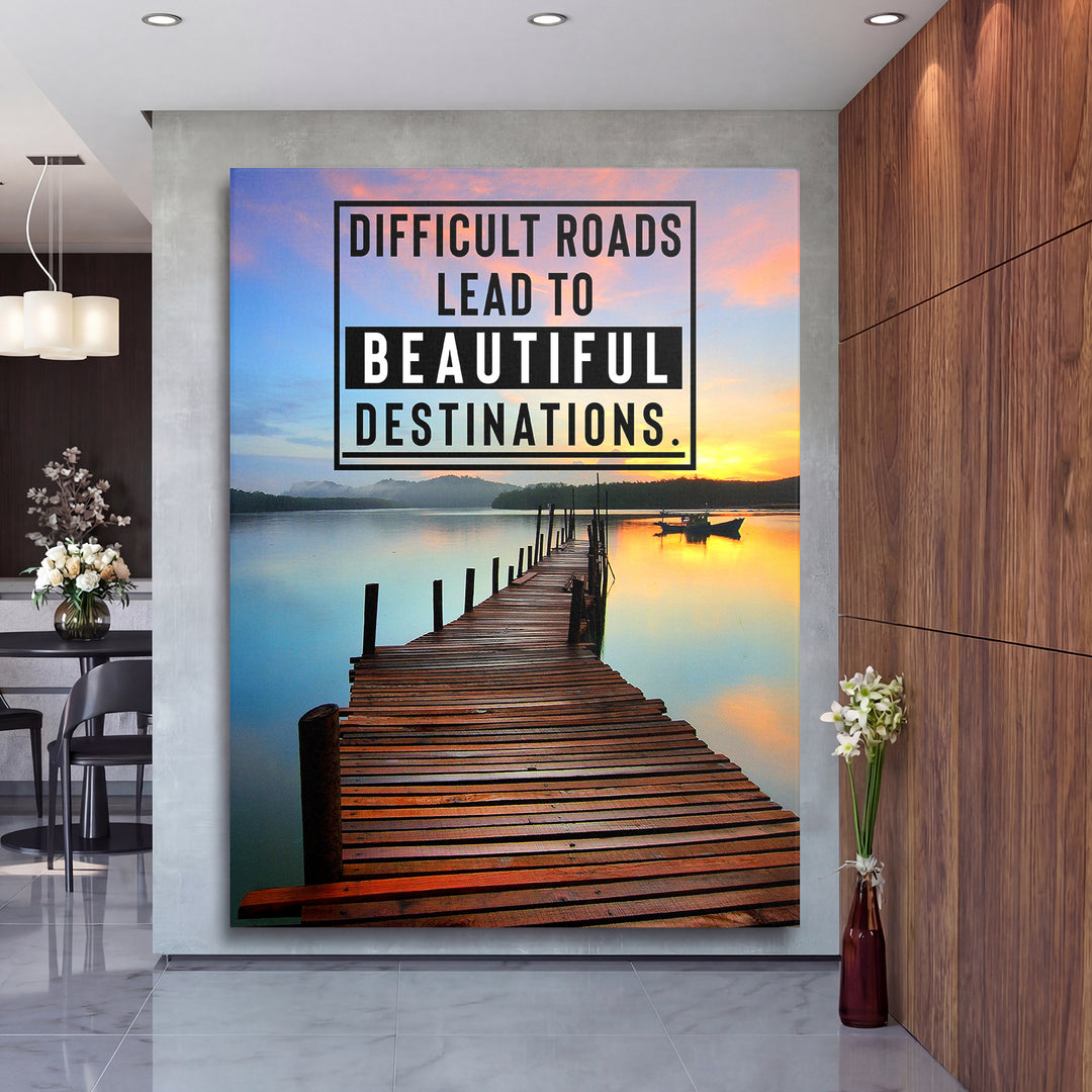 Motivační obraz - Beautiful Destinations na velké stěně, druhý pohled.
