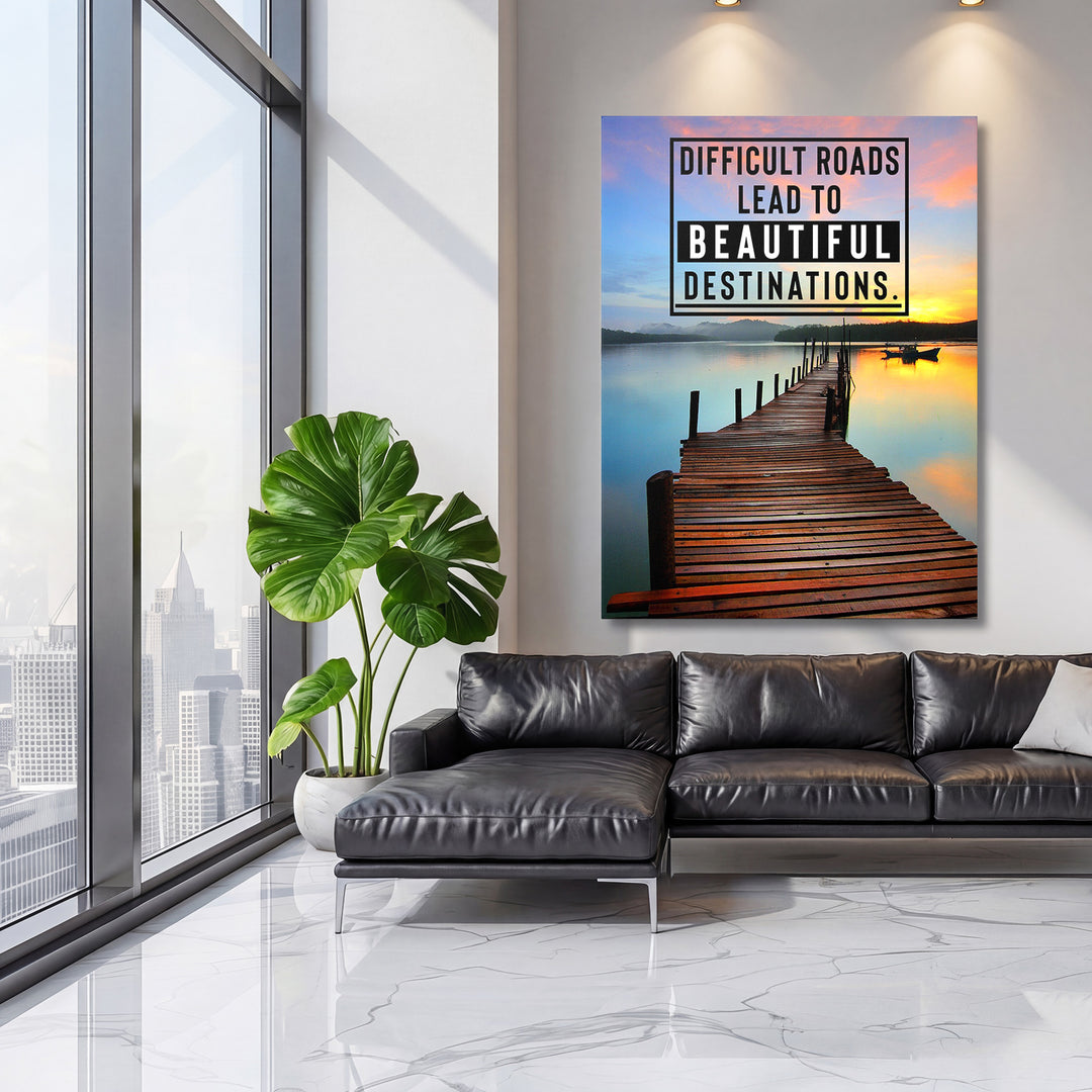 Motivační obraz - Beautiful Destinations na velké stěně, třetí pohled.
