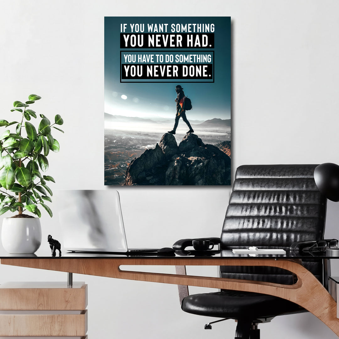 Motivační obraz - Za hranicí známého v kanceláři.