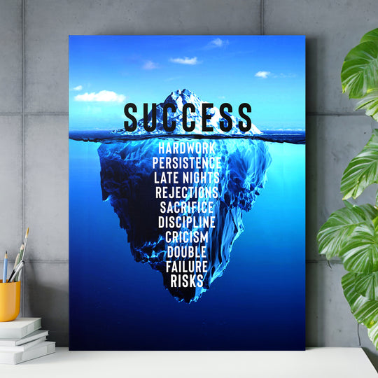Motivační obraz Success - Pod hladinou nad pracovním stolem.