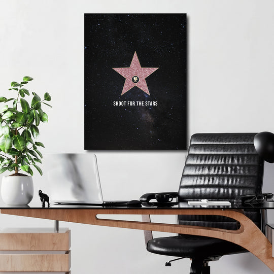 Motivační obraz - Shoot for the Stars v kanceláři.