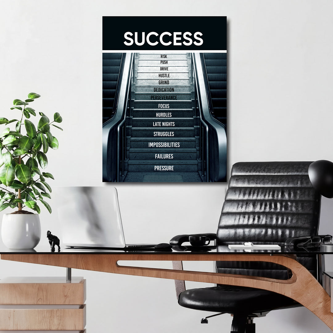 Motivační obraz Success - Dvě cesty vzhůru v kanceláři.