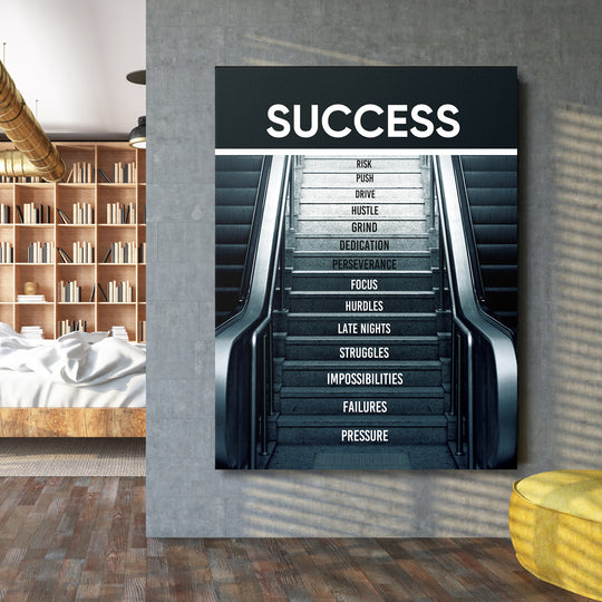 Motivační obraz Success - Dvě cesty vzhůru na velké stěně.